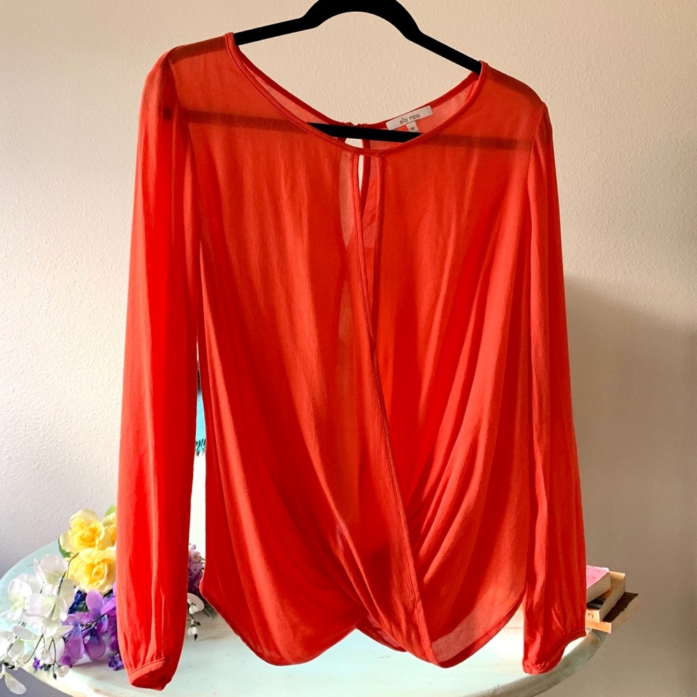 Ella Moss Coral Open Back Blouse NWT